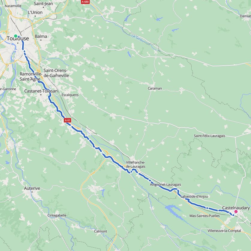 Cycling trip map