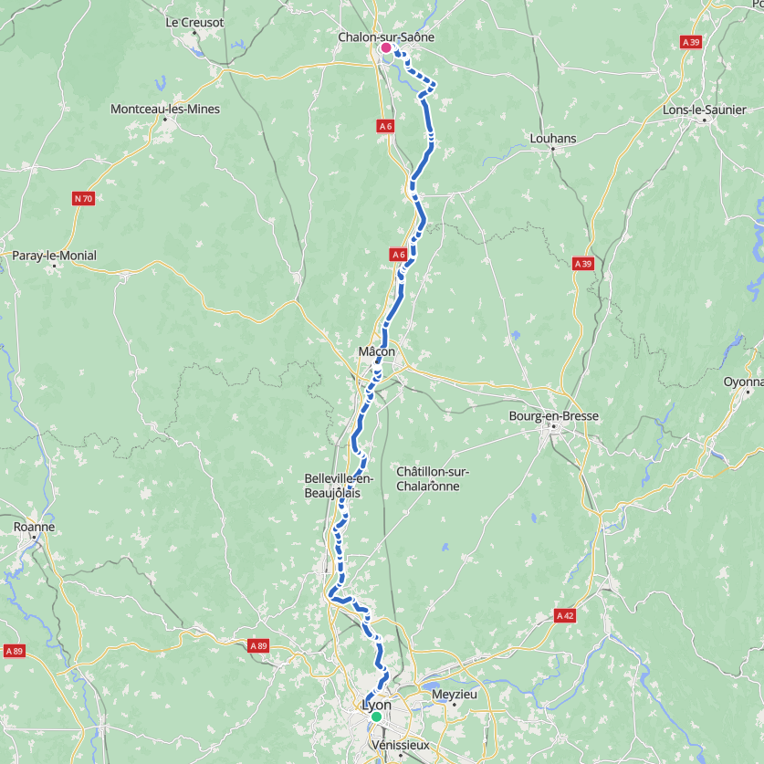 Cycling trip map